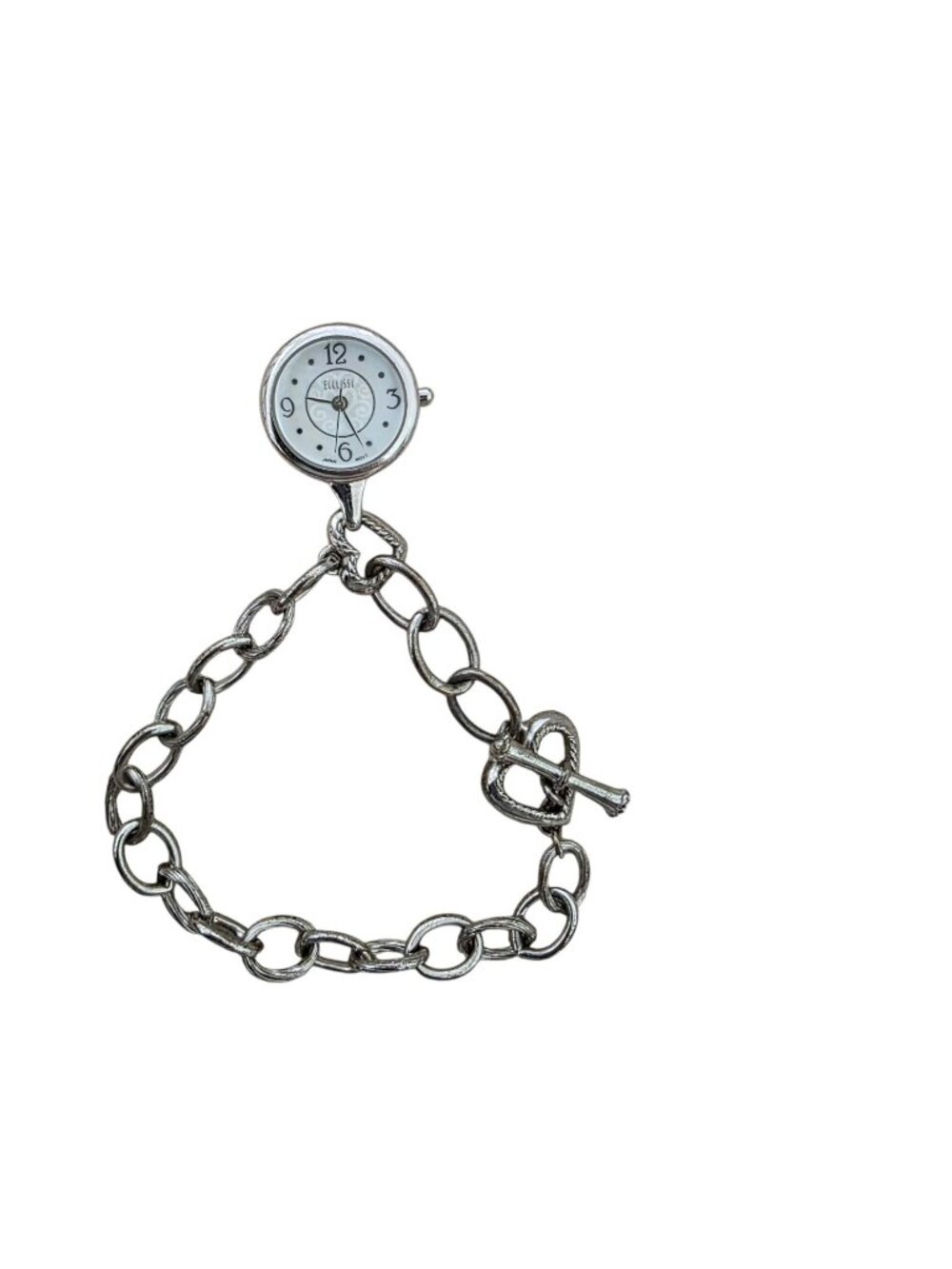Ecclissi Sterling Silver 925 Heart Bracelet Toggle MOP Watch Live Laugh Love
